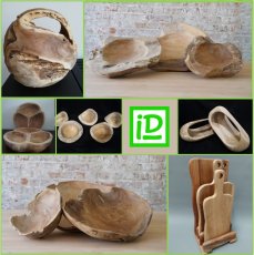 Teak schalen en snijplanken