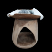 SB-SUAR-LOUNGE-APPEL Kattenlounge in Suarhout met Teak Schaal Ø50 cm