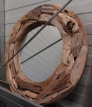 Spiegel in Teak d80cm / 15cm Mirror in Teak Wood D80cm / 15cm