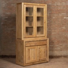 2 deurs kast met laden met vitrine Bromo 2 deurs vitrinekast met laden
