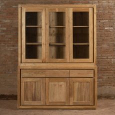 3 deurs kast met laden met vitrine Bromo 3 deurs vitrinekast met laden