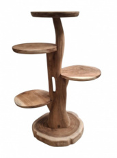 Arbre à chat / griffoir / étalage en bois de suar, modèle DAUN - H100