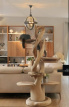 AM-KP180-T1-TW Arbre à chat / Griffoir / étalage en bois de suar, modèle TWIST