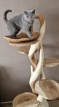 AM-KP180-T1-TWIST H180cm Kattenpaal / Krabpaal / Etalageboom in SUAR, model TWIST