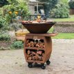 BBQ plancha Compañero corten XXL 2.0 met hoes en houtopslag 80 cm