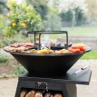 BBQ plancha Compañero XXL black met hoes en houtopslag 80 cm