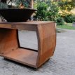 BBQ plancha corten Big Jack 3.0 met hoes en houtopslag 80 cm