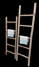 ID-ACR-LAD Decoratieve ladder / handdoekenrek in teak hout