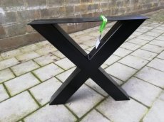 ME-LEG-DT_M-X Pieds en métal pour table séjour / table à diner - modèle "X" (2 pieds)
