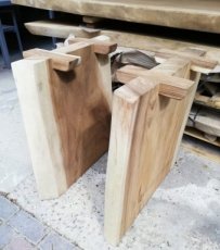 PP-LEG-DT_S-FW_II Pieds de table en bois de SUAR pour table à diner - modèle "Bois Massif" (2 pieds)