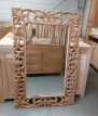 Rechthoekige teakhouten spiegel 120 x 80 cm Spiegel in Teak Sculptuur 120 x 80 cm