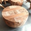 Koffie/salon tafel "Laminasi Rond" in teak hout
