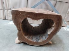 Kruk in teak hout "pig / sheep chair"
