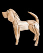 SB-STAT-DOG-STA_060 Chien en Bois de Teck - 60 x 20 x 58 cm