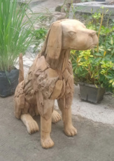 SB-STAT-DOG_100 Hond in Teak Hout
