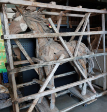 SB-STAT-HOR_F170 Paard in Teak Hout h170cm