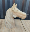 SB-STAT-HOR_T040 Paardekop in Teak Hout H 40cm