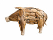 SB-STAT-PIG Handgemaakt Teak Varken van 65 cm – Weerbestendig & Uniek