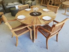 SET_T130_4PL Set Tafel Rond + 4 plooistoelen