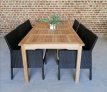 SET_T170_6RA Set Tafel + 6 stoelen "Ratan zwart"