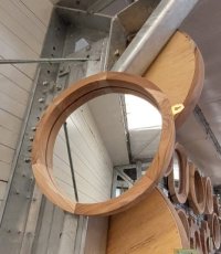 Spiegel in Teak D50cm Miroir en Bois de Teck D50 cm