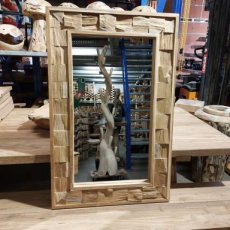 Spiegel in teakhout 110 cm x 70 cm