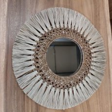 Spiegel in gevlochten ratan D70 cm