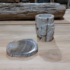 tandeborstel houder en zeepbakje fosiel Tandenborstel houder en zeepbakje fossiel