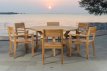 Teakhouten tuintafel met 5 stoelen D 110 cm CERAM Teakhouten tuintafel met 5 stoelen D 110 cm CERAM