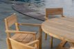 Teakhouten tuintafel met 5 stoelen D 110 cm CERAM Teakhouten tuintafel met 5 stoelen D 110 cm CERAM