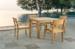 Teakhouten tuintafel met 4 stoelen 80 cm VELLORE Teakhouten tuintafel met 4 stoelen 80 cm VELLORE