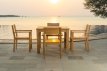 Teakhouten tuintafel met 4 stoelen 80 cm VELLORE Teakhouten tuintafel met 4 stoelen 80 cm VELLORE
