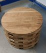 Teak salontafel rond met blokken D70