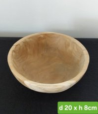 Teak schaal 20 cm Teak schaal "pokebowl"