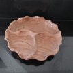Teak schaal 3 vakken Wave Teak bowl with 3 compartments, wave model