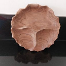 Teak schaal 3 vakken Wave Teak bowl with 3 compartments, wave model