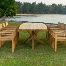 Teak tuintafel met 6 stoelen 200 cm OWI Teak garden table with 6 chairs 200 cm OWI