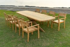 Teak tuintafel met 6 stoelen 250 cm OWI Teak tuintafel met 6 stoelen 200 cm OWI