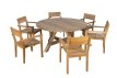 Teakhouten tuintafel met 5 stoelen D 150 cm CERAM Table de jardin en teck avec 5 chaises D 150 cm CERAM