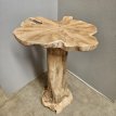 Teaktafel met wortelpoot Hoge teaktafel