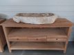 TU-SW-XL Lavabo Versteend hout (fossiel) - Extra groot