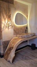 TU-SW-XL Lavabo Versteend hout (fossiel) - Extra groot